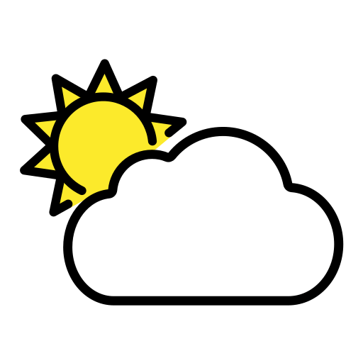 Sun Behind Large Cloud as drawn by OpenMoji in 15.1