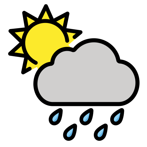 Sun Behind Rain Cloud as drawn by OpenMoji in 15.1