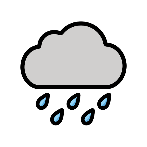 Cloud with Rain as drawn by OpenMoji in 15.1
