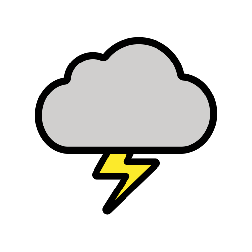 Wolke Mit Blitz as drawn by OpenMoji in 15.1