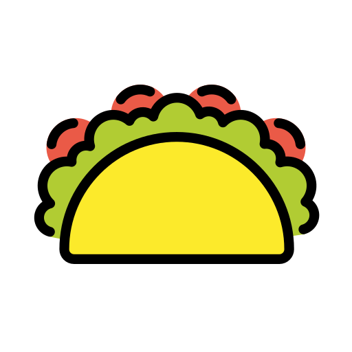 Taco as drawn by OpenMoji in 15.1