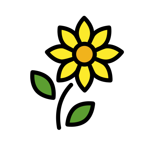 Sunflower as drawn by OpenMoji in 15.1
