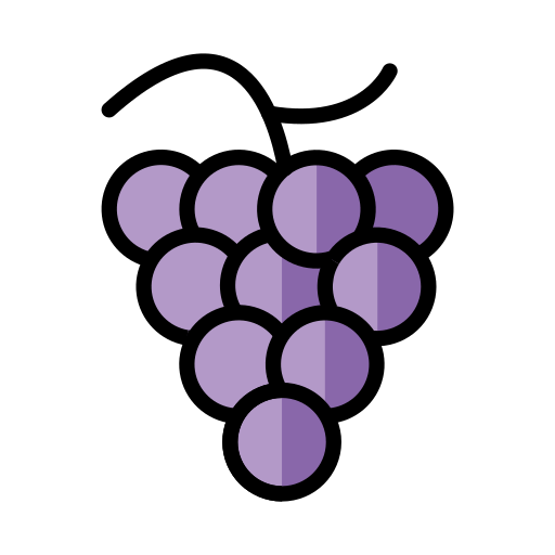 Grapes as drawn by OpenMoji in 15.1