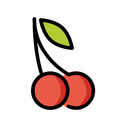 Cherries as drawn by OpenMoji in 15.1