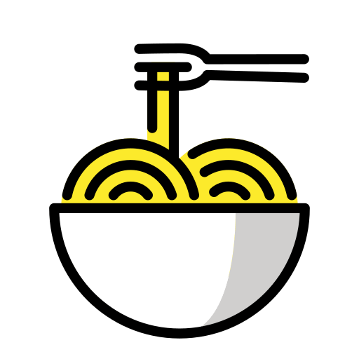 Spaghetti as drawn by OpenMoji in 15.1