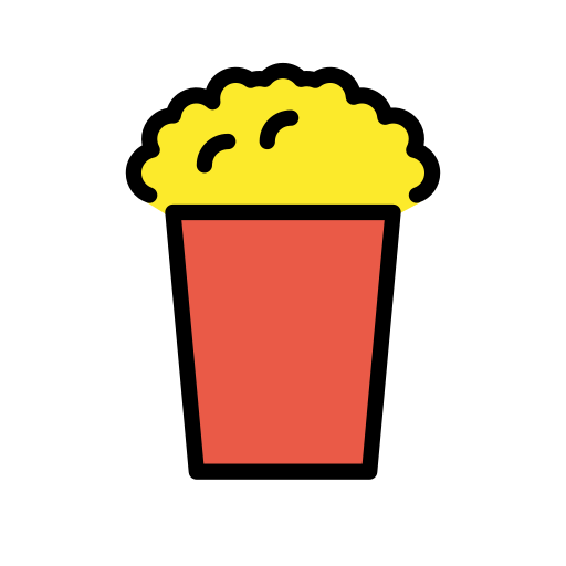 Popcorn as drawn by OpenMoji in 15.1
