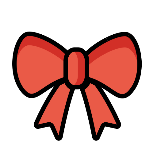 Ribbon as drawn by OpenMoji in 15.1