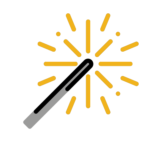Sparkler as drawn by OpenMoji in 15.1