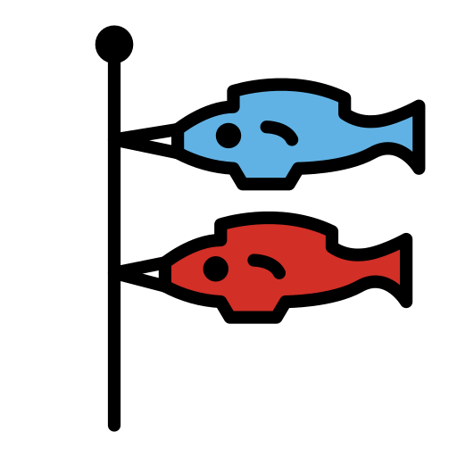 Carp Streamer as drawn by OpenMoji in 15.1
