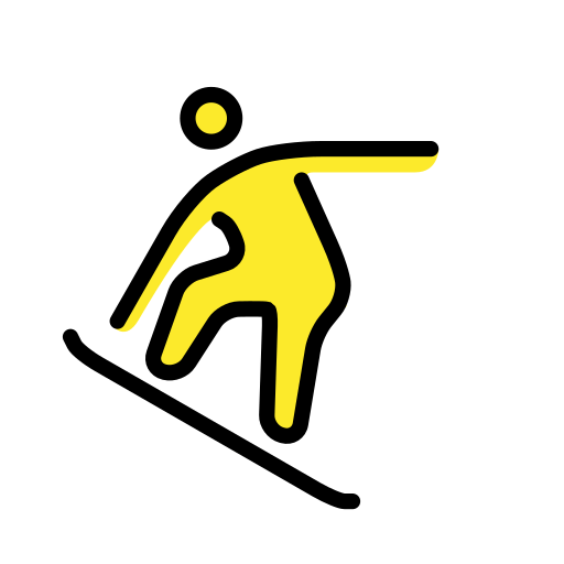 Snowboarder as drawn by OpenMoji in 15.1