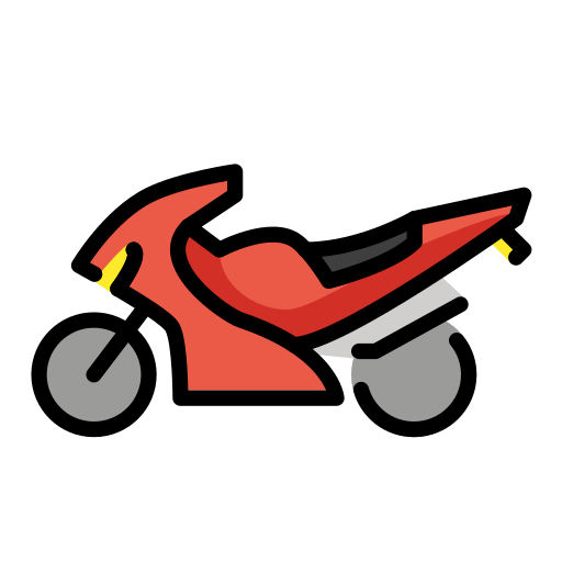 Motorcycle as drawn by OpenMoji in 15.1