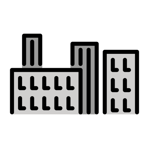 Cityscape as drawn by OpenMoji in 15.1