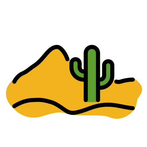 Desert as drawn by OpenMoji in 15.1