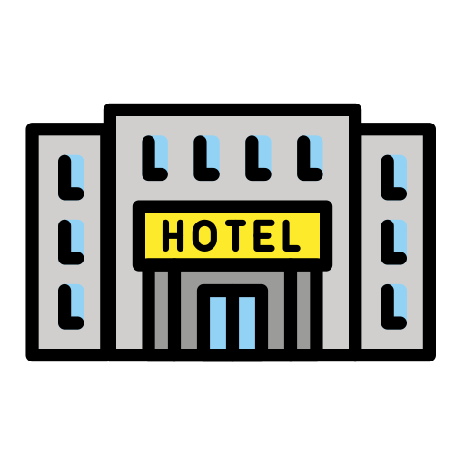 Hotel as drawn by OpenMoji in 15.1