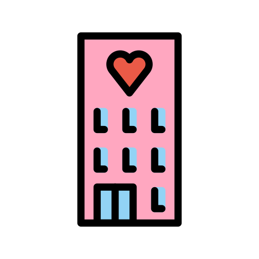 Love Hotel as drawn by OpenMoji in 15.1
