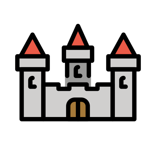 Castle as drawn by OpenMoji in 15.1