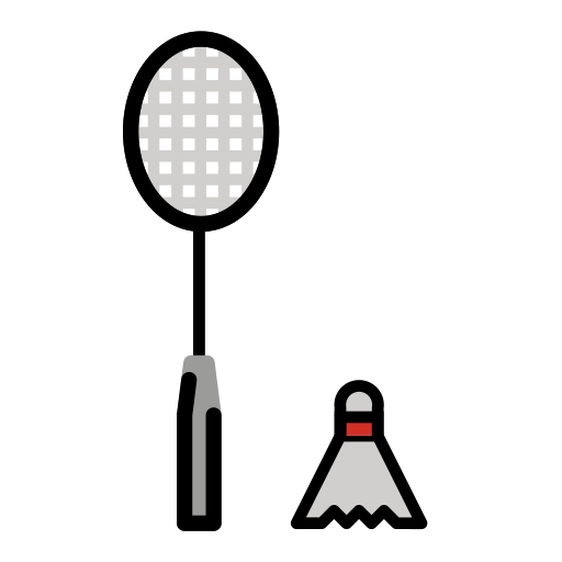 Badminton as drawn by OpenMoji in 15.1