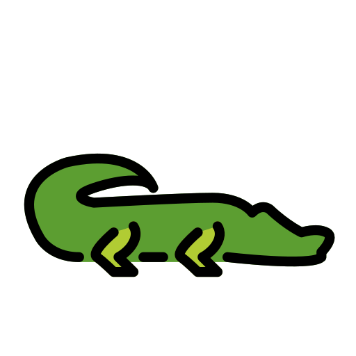 Crocodile as drawn by OpenMoji in 15.1
