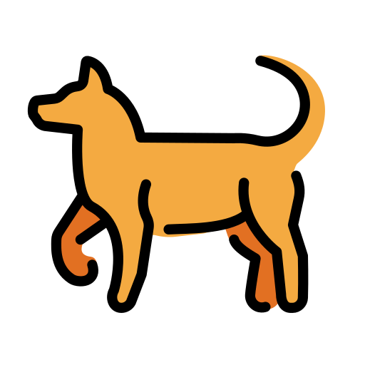 Dog as drawn by OpenMoji in 15.1