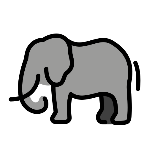 Elephant as drawn by OpenMoji in 15.1