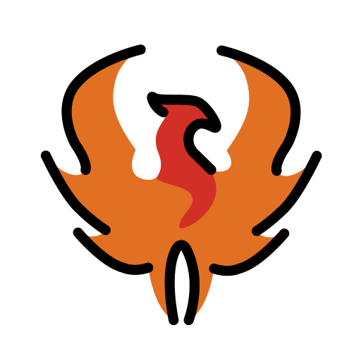 Phoenix as drawn by OpenMoji in 15.1