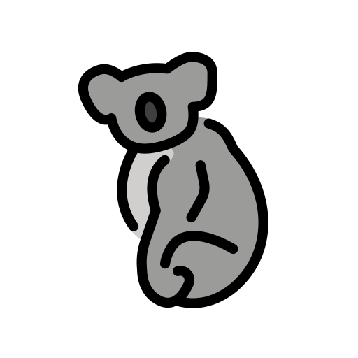 Koala as drawn by OpenMoji in 15.1
