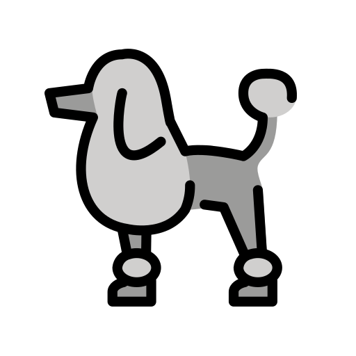 Poodle as drawn by OpenMoji in 15.1