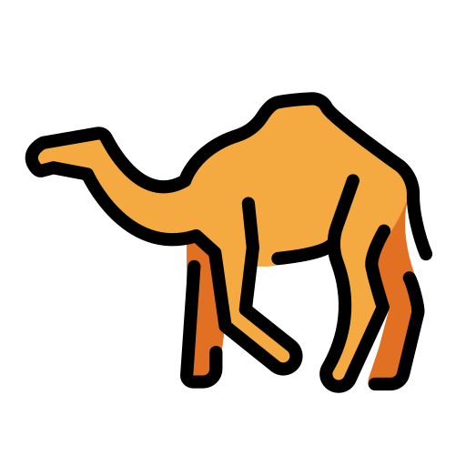 Camel as drawn by OpenMoji in 15.1