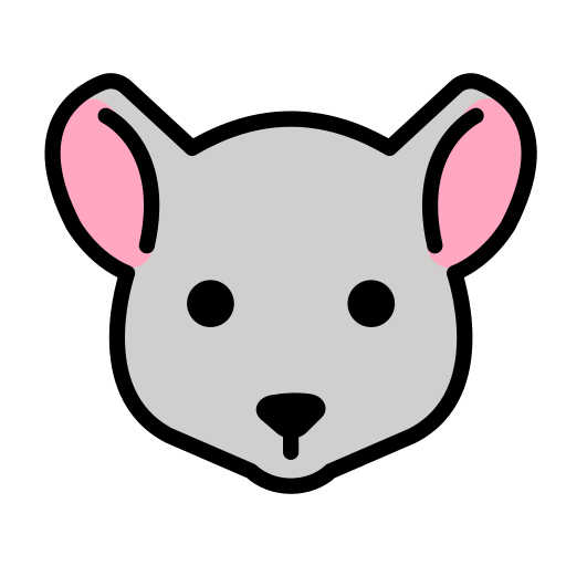 Mouse Face as drawn by OpenMoji in 15.1