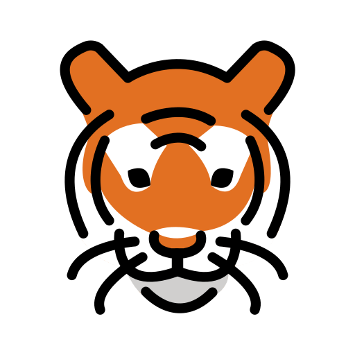 Tiger Face as drawn by OpenMoji in 15.1