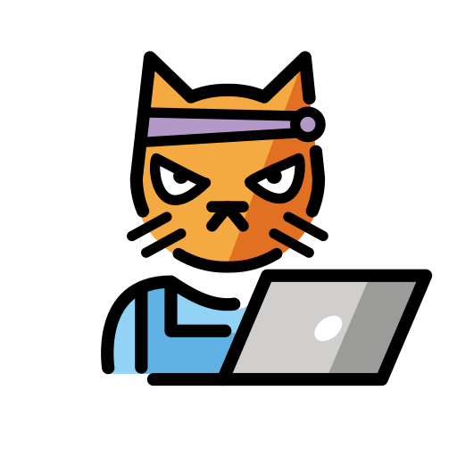 Hacker Cat as drawn by OpenMoji in 15.1