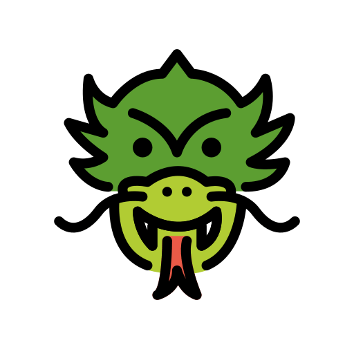 Dragon Face as drawn by OpenMoji in 15.1