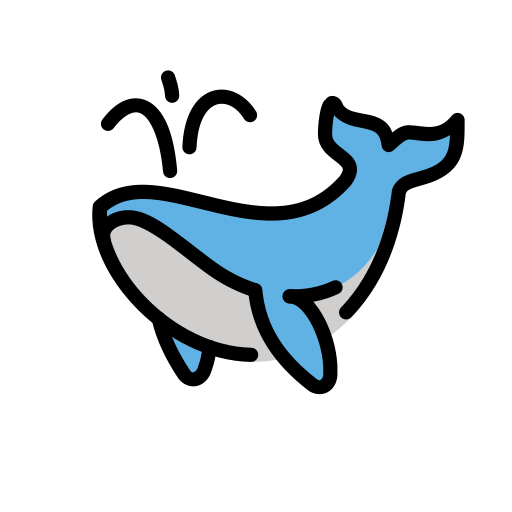 Spouting Whale as drawn by OpenMoji in 15.1