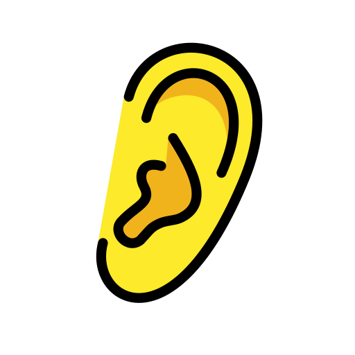 Ear as drawn by OpenMoji in 15.1