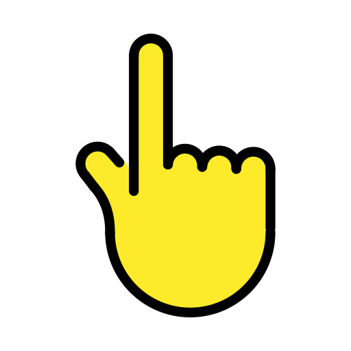 Backhand Index Pointing up as drawn by OpenMoji in 15.1