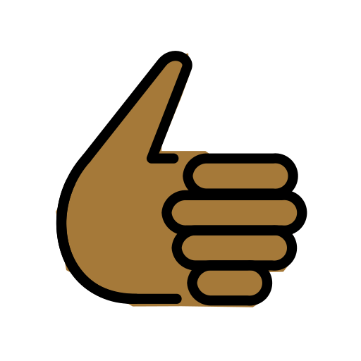 Daumen Hoch: Mitteldunkle Hautfarbe as drawn by OpenMoji in 15.1