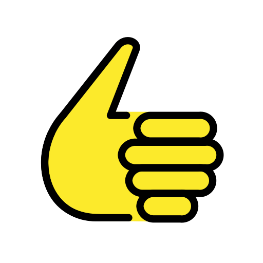 올린 엄지 as drawn by OpenMoji in 15.1