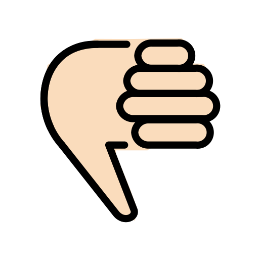 Thumbs Down: Light Skin Tone as drawn by OpenMoji in 15.1
