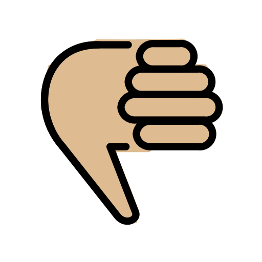 Pollice Verso: Carnagione Abbastanza Chiara as drawn by OpenMoji in 15.1