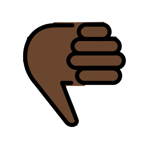 Thumbs Down: Dark Skin Tone as drawn by OpenMoji in 15.1