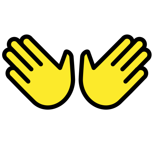 Open Hands as drawn by OpenMoji in 15.1