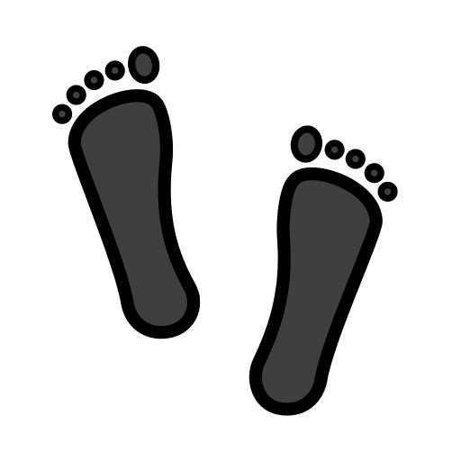 Footprints as drawn by OpenMoji in 15.1