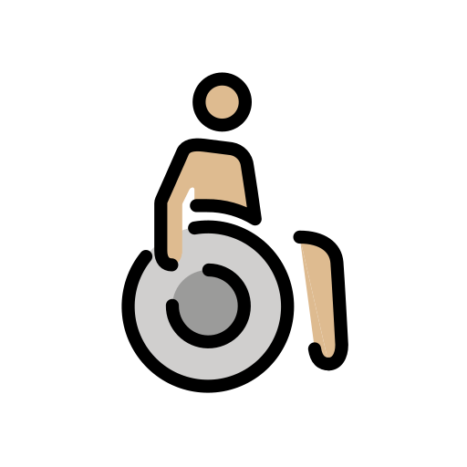 Man in Manual Wheelchair Facing Right: Medium-Light Skin Tone, the design in this release