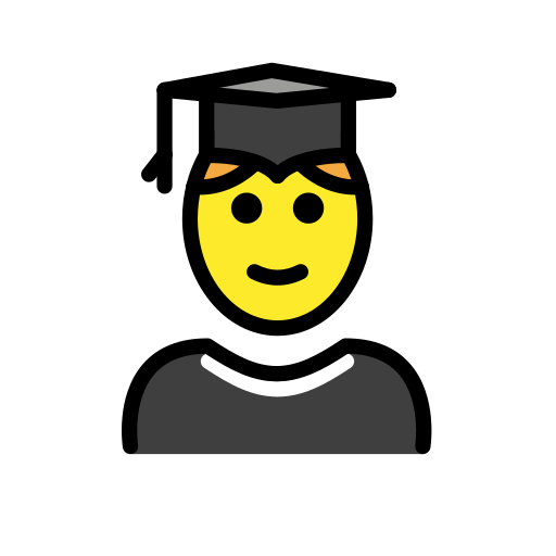 Man Student as drawn by OpenMoji in 15.1