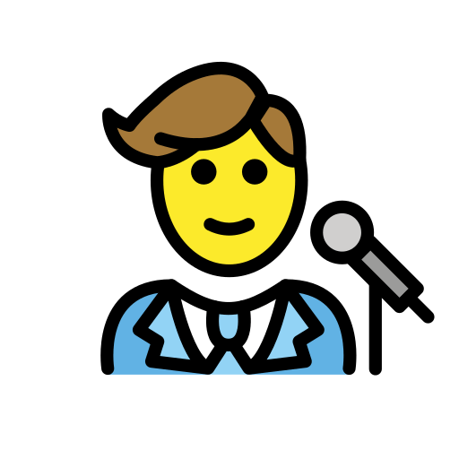 Man Singer as drawn by OpenMoji in 15.1