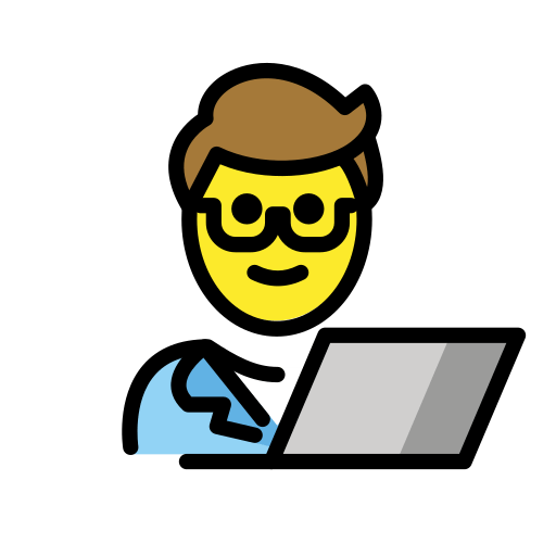 Man Technologist as drawn by OpenMoji in 15.1