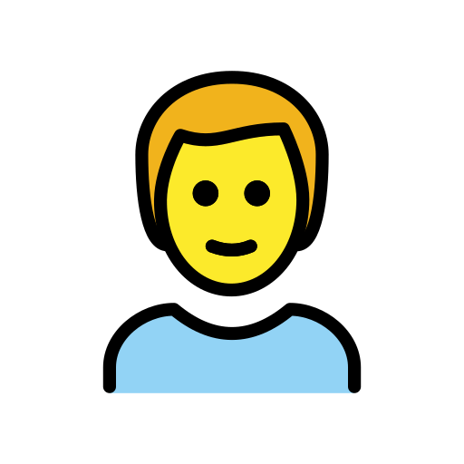 Mann as drawn by OpenMoji in 15.1