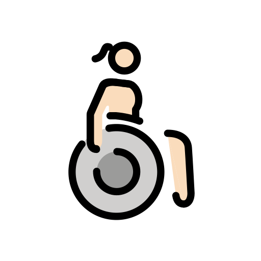 Woman in Manual Wheelchair Facing Right: Light Skin Tone, the design in this release