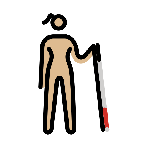 Woman with White Cane Facing Right: Medium-Light Skin Tone, the design in this release