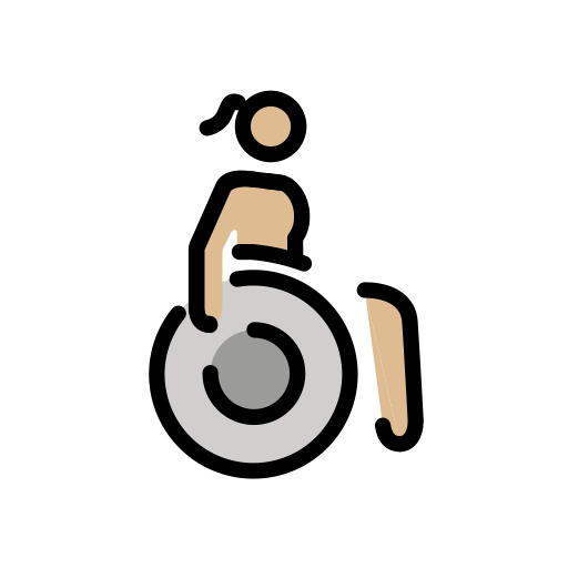 Woman in Manual Wheelchair Facing Right: Medium-Light Skin Tone, the design in this release